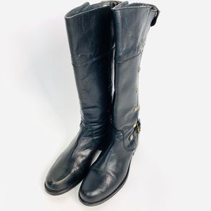 STEVE MADDEN RIDING BOOTS BLACK STUDDED